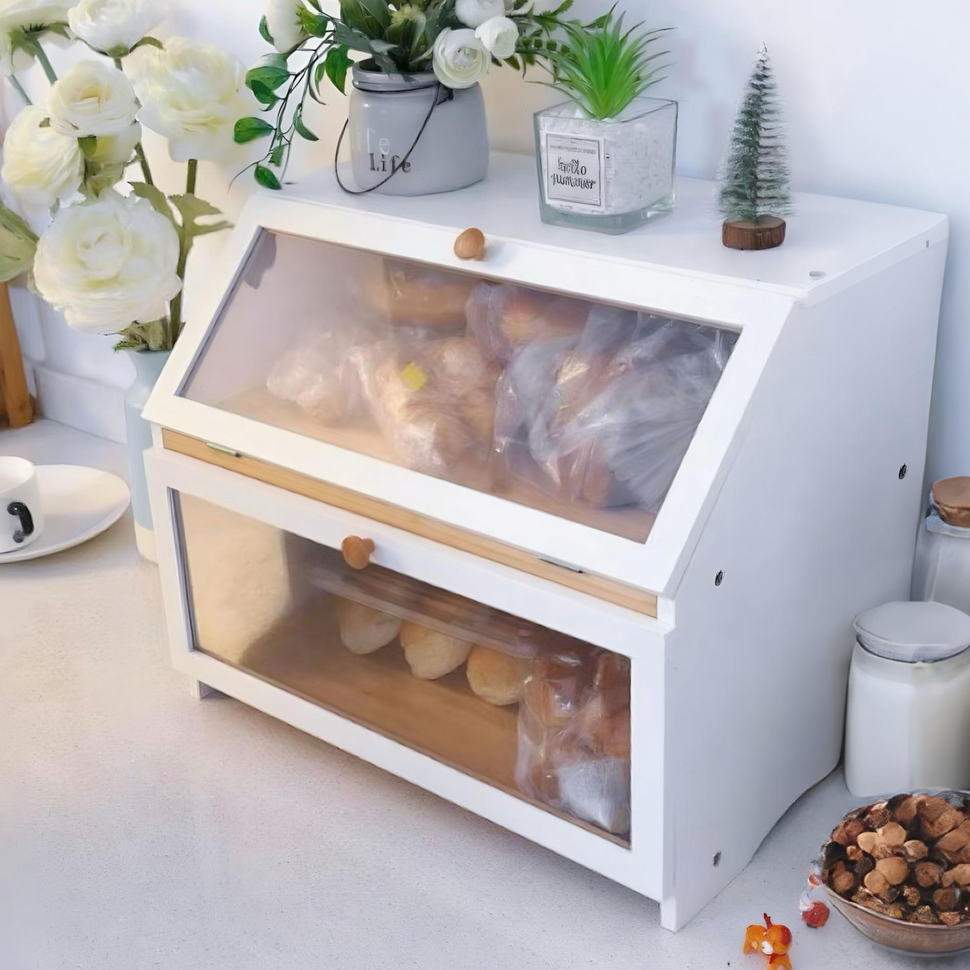 Kitchen Appliances Organizer - HOMEKOKO Double Layer Bread Box for