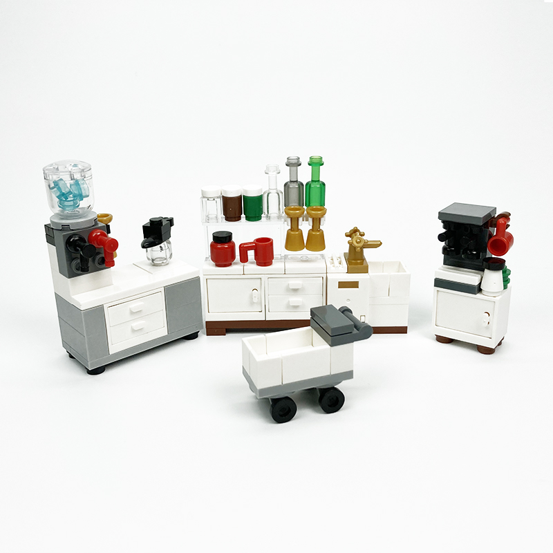 Kitchen Appliances Cabinet - MOC block creative toys kitchen appliances
