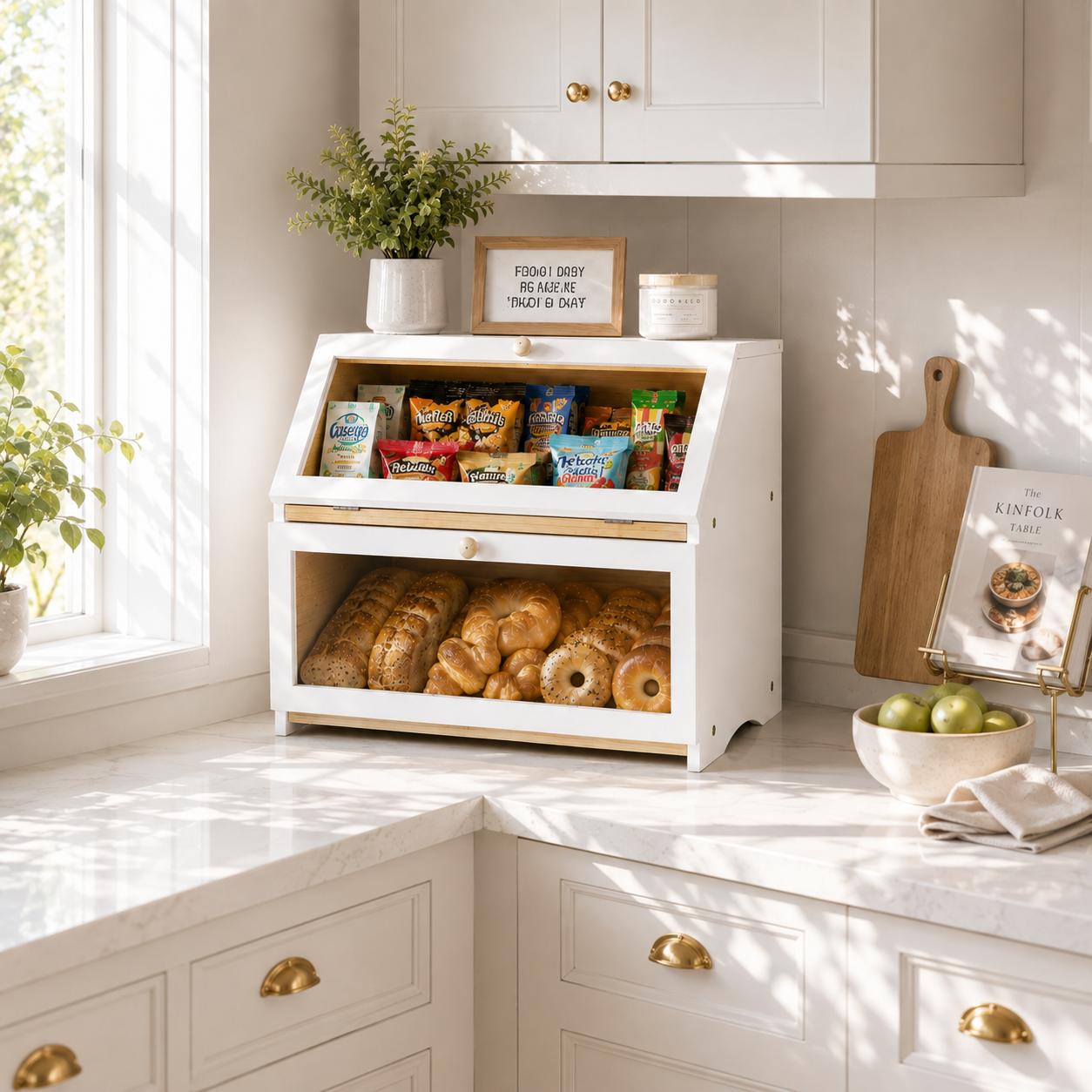 HOMEKOKO Double Layer Bread Bo - Kitchen Appliances Organizer 评论和价格