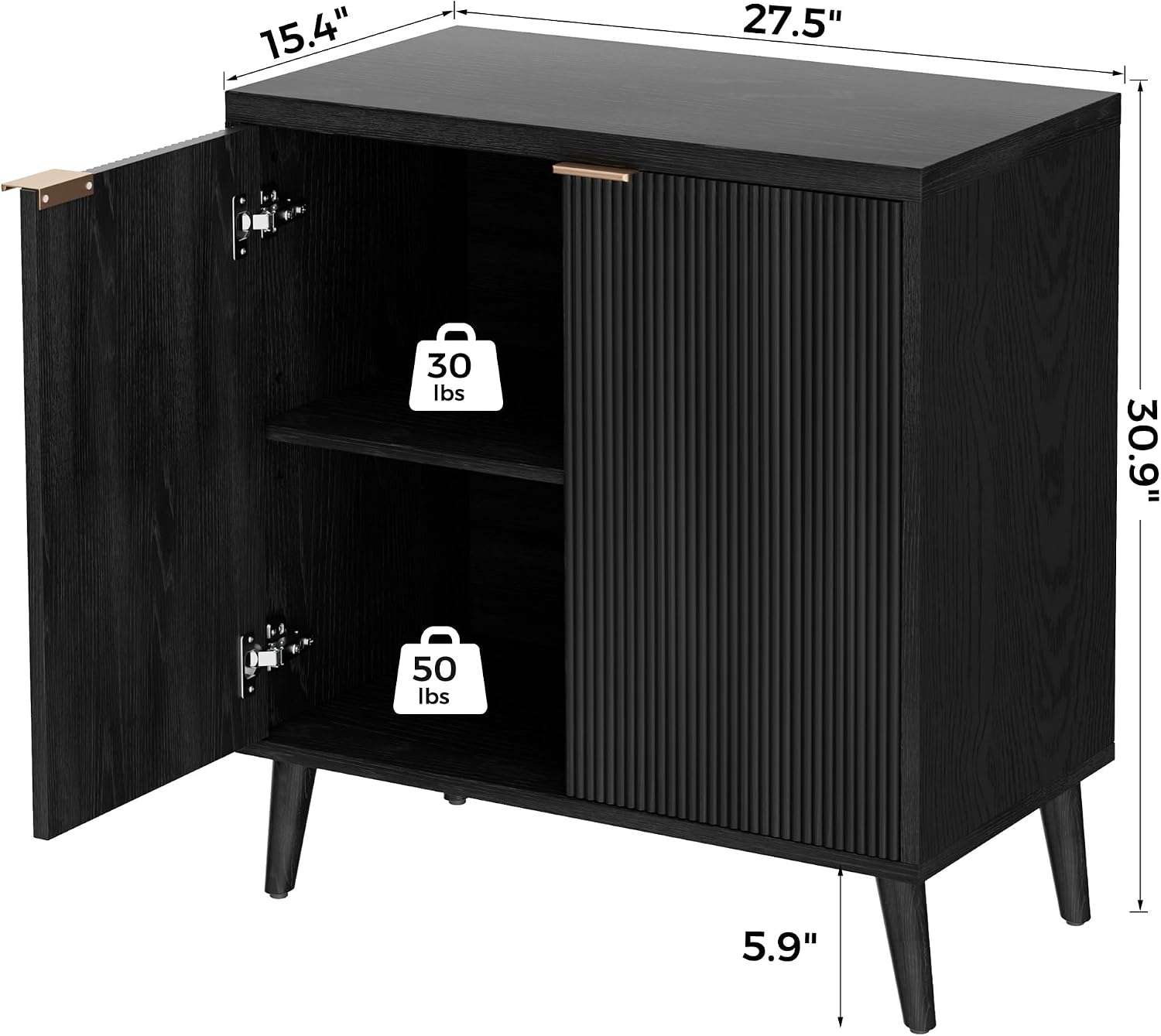 Fluted Buffet Cabinet With Sto - Kitchen Appliances Cabinet 评论和价格