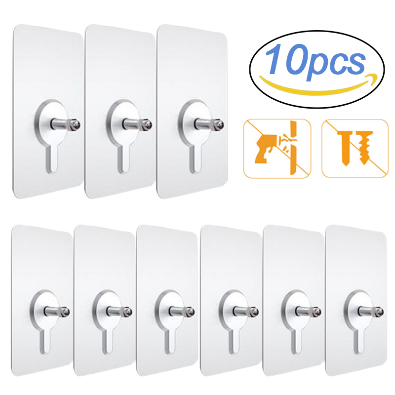10Pcs Shelf Adhesive Wall Hook - Kitchen Appliances Cabinet 评论和价格