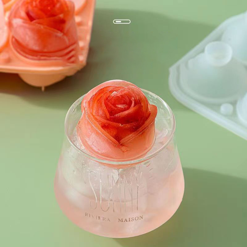 3D Rose Ice Molds 4 Holes Ice  - Kitchen Appliances Shelves 评论和价格
