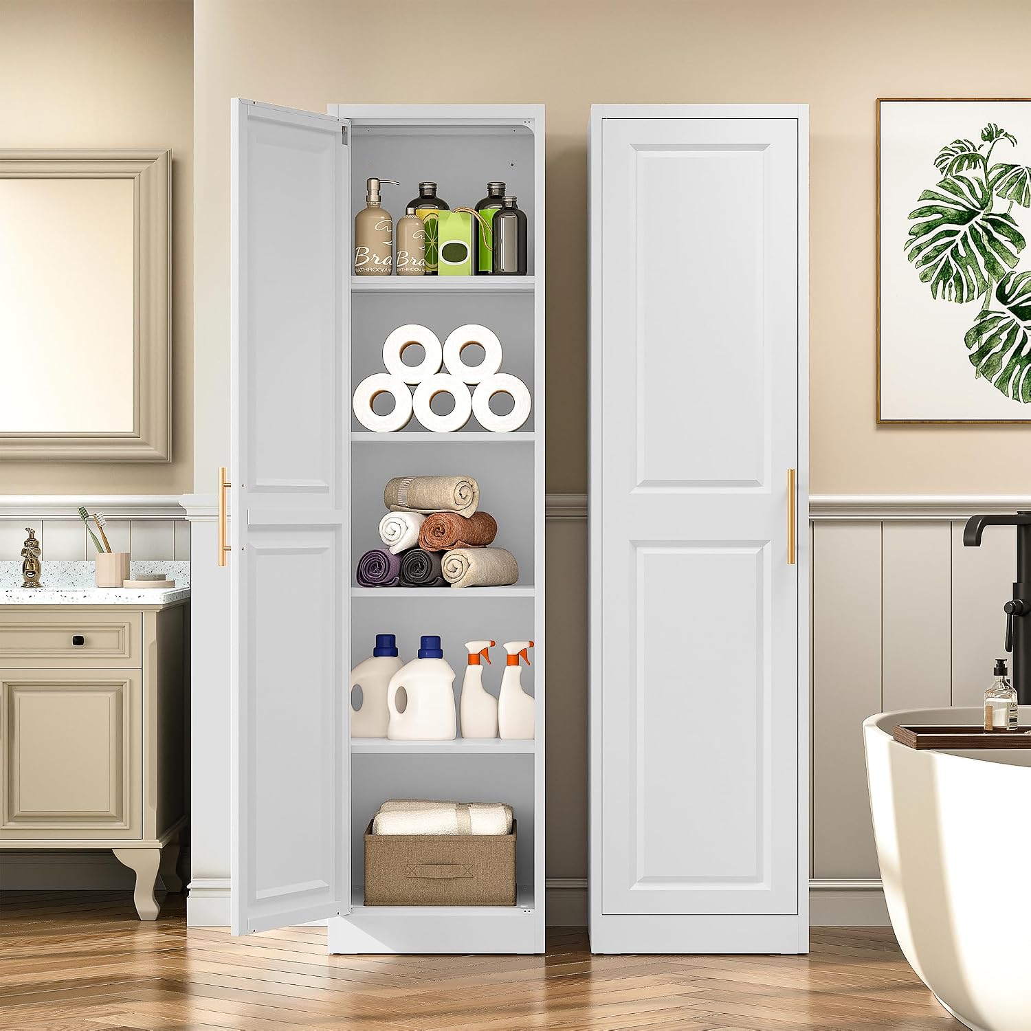 Tall Narrow Storage Cabinet Wi - Kitchen Appliances Cabinet 评论和价格