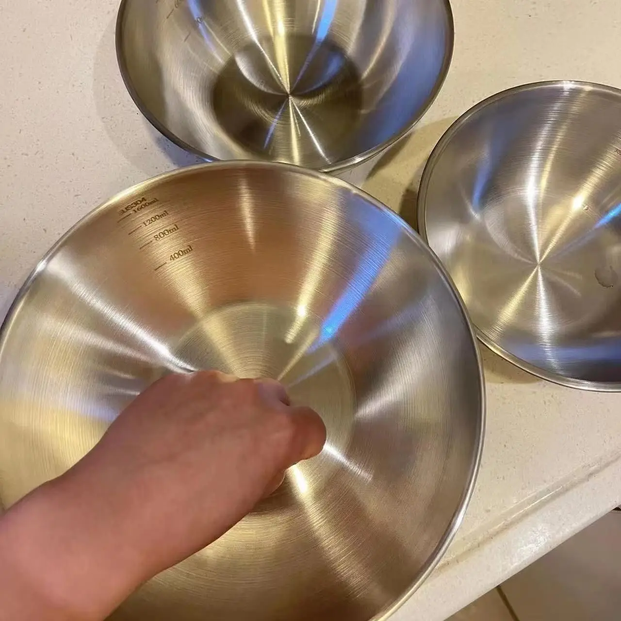 1-3 Stainless Steel Bowl Set w - Kitchen Appliances Organizer 评论和价格