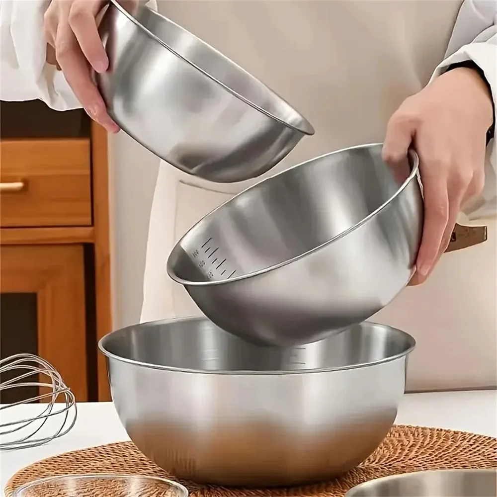1-3 Stainless Steel Bowl Set w - Kitchen Appliances Organizer 评论和价格