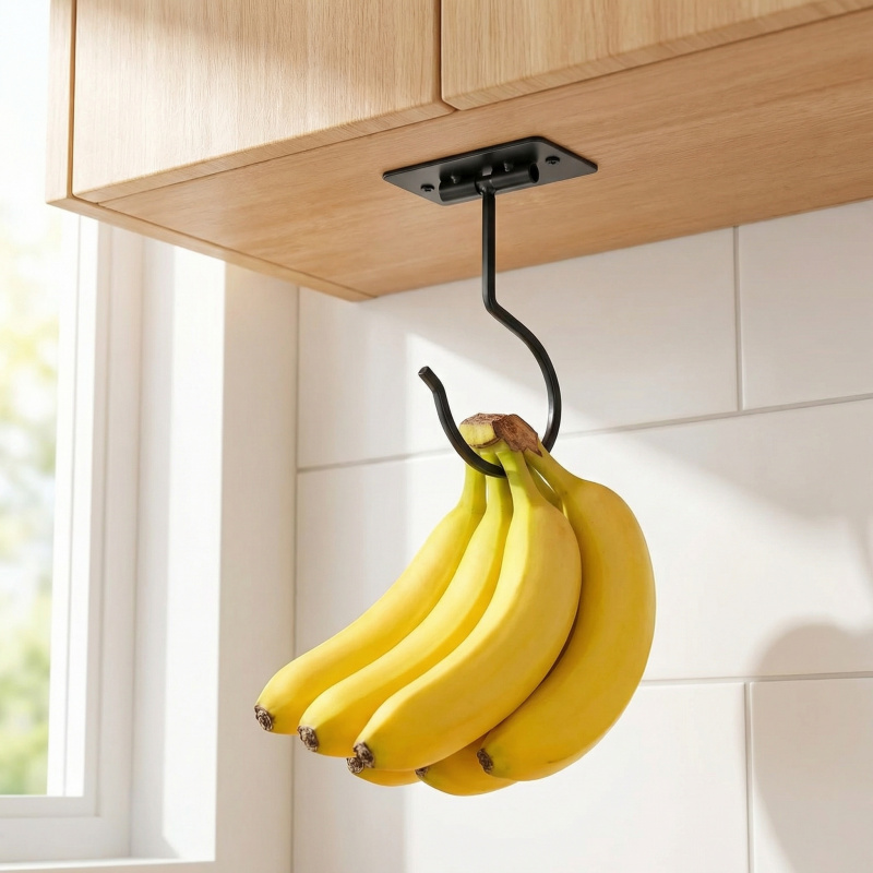 Black Metal Self-Adhesive Bana - Kitchen Appliances Organizer 评论和价格