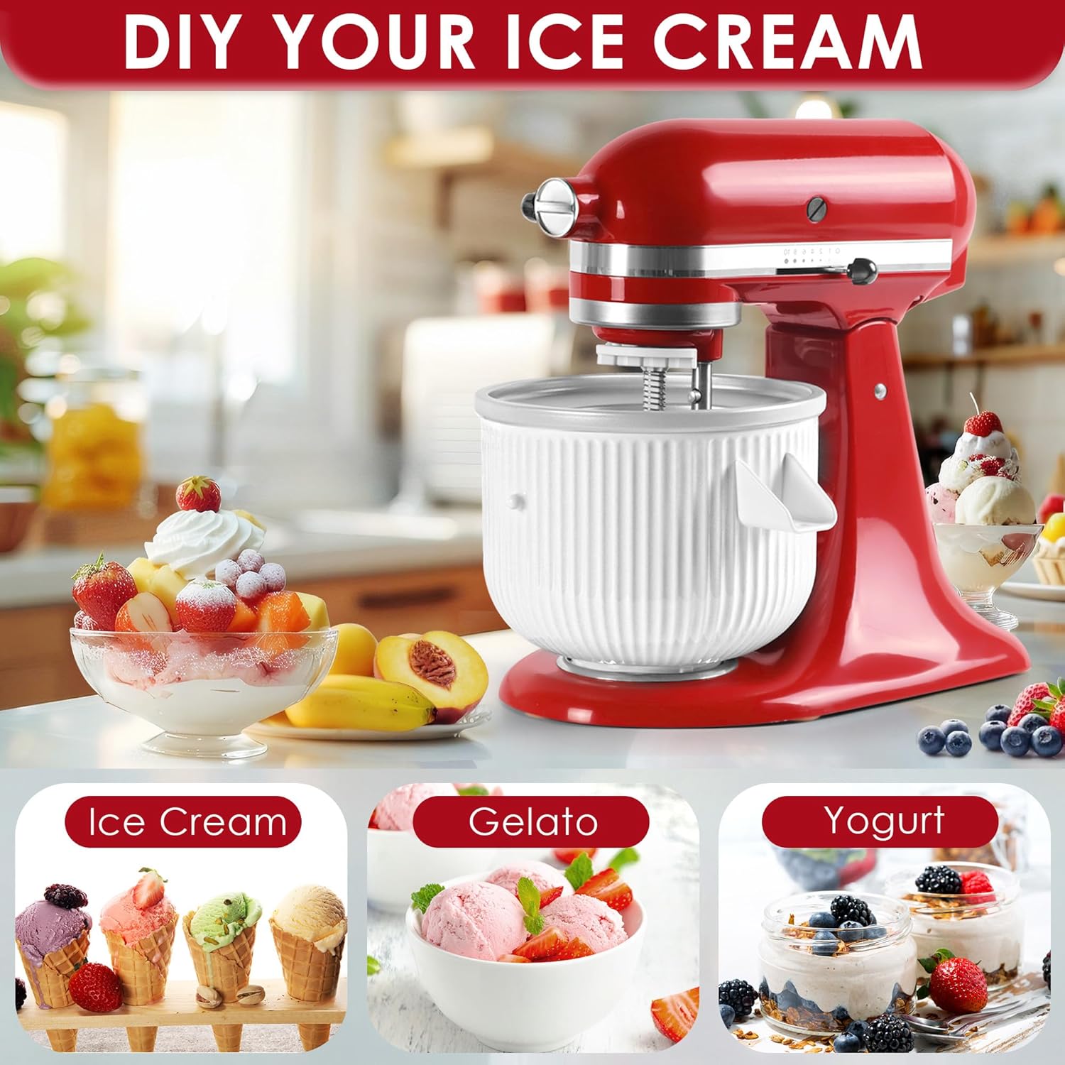 Ice Cream Maker Attachment for - Kitchen Appliances Kitchenaid 评论和价格